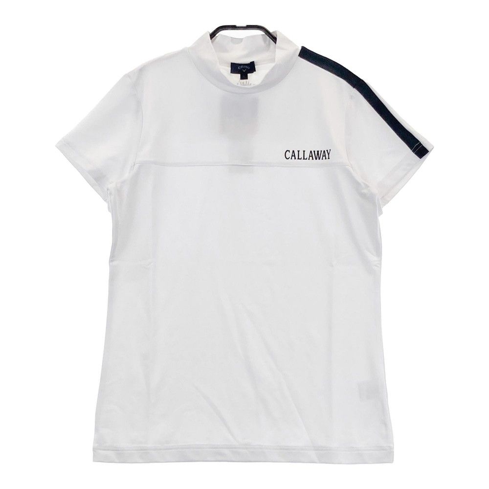 サイズ：L CALLAWAY キャロウェイ  フロントロゴ ハイネック 半袖Tシャツ  ホワイト系 [240101415260] ゴルフウェア レディース ストスト サイズ：L CALLAWAY キャロウェイ フロントロゴ ハイネック 半袖