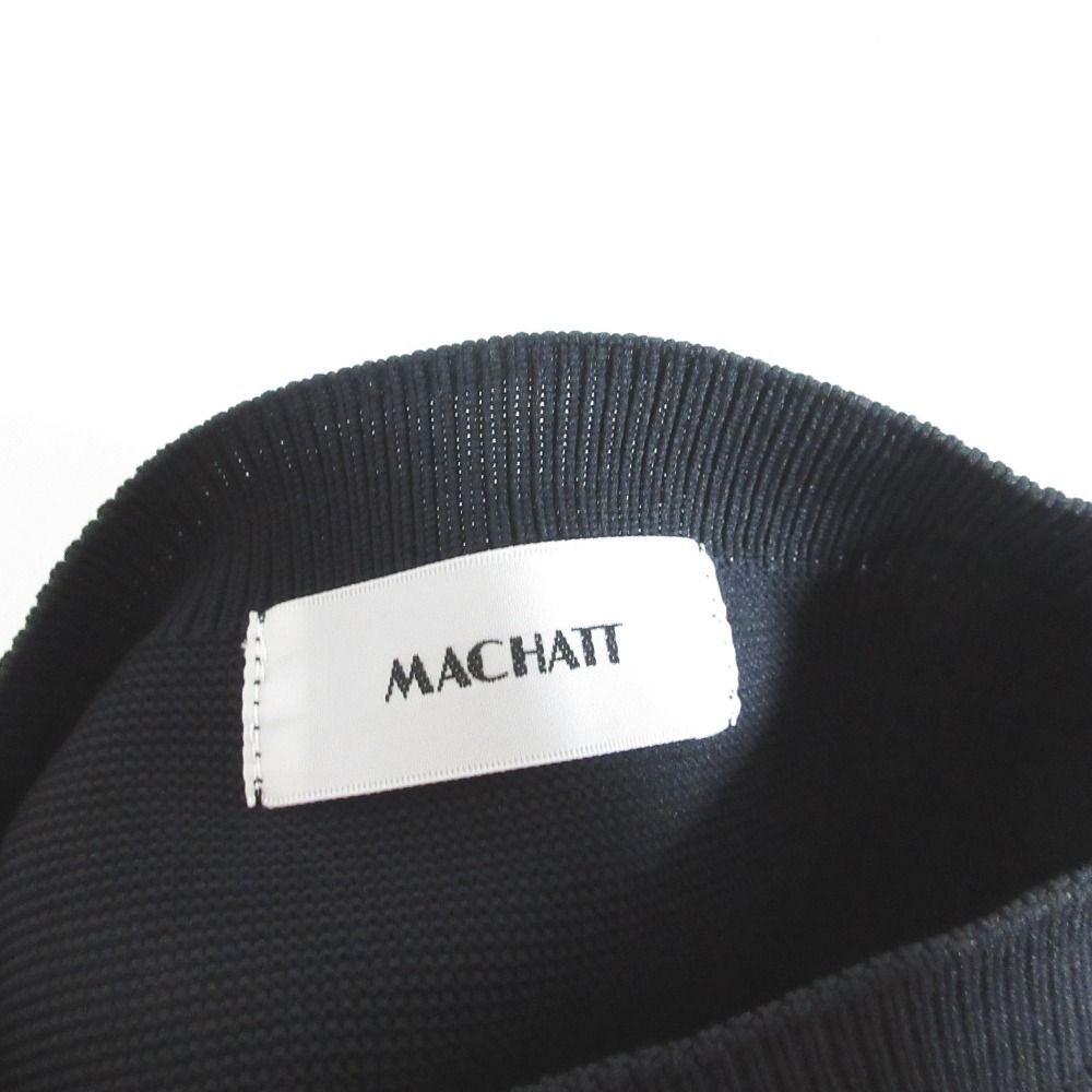 マチャット　べプラむ半袖ニット　ブラック machatt 半袖ペプラムニットマチャット