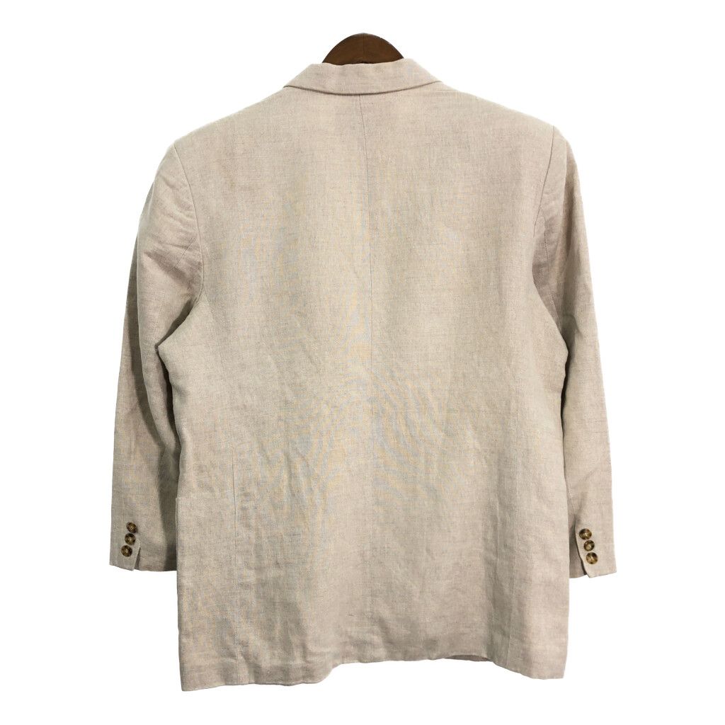 90年代 USA製 Eddie Bauer エディーバウアー リネン コットン テーラードジャケット アウトドア ベージュ (メンズ 40) 中古 古着 r6434 90年代 USA製 Eddie Bauer エディーバウアー リネン コットン