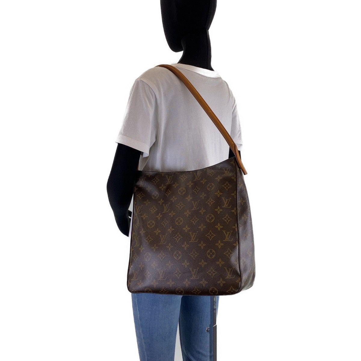 LOUIS VUITTON ルイヴィトン モノグラム ルーピング GM ブラウン