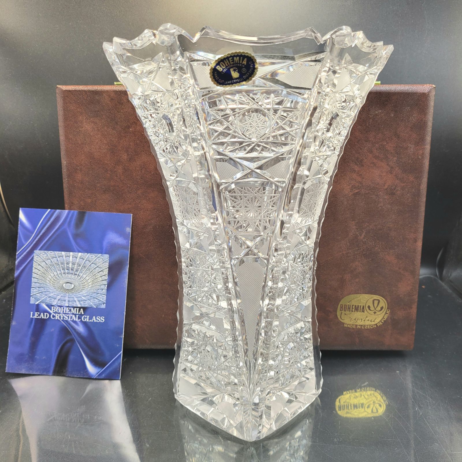 【Bohemia Crystal】ラスカ ボヘミアクリスタル 花瓶 未使用品 BOHEMIA Cristal - 花瓶 ラスカ ボヘミア グラス 未使用の通販