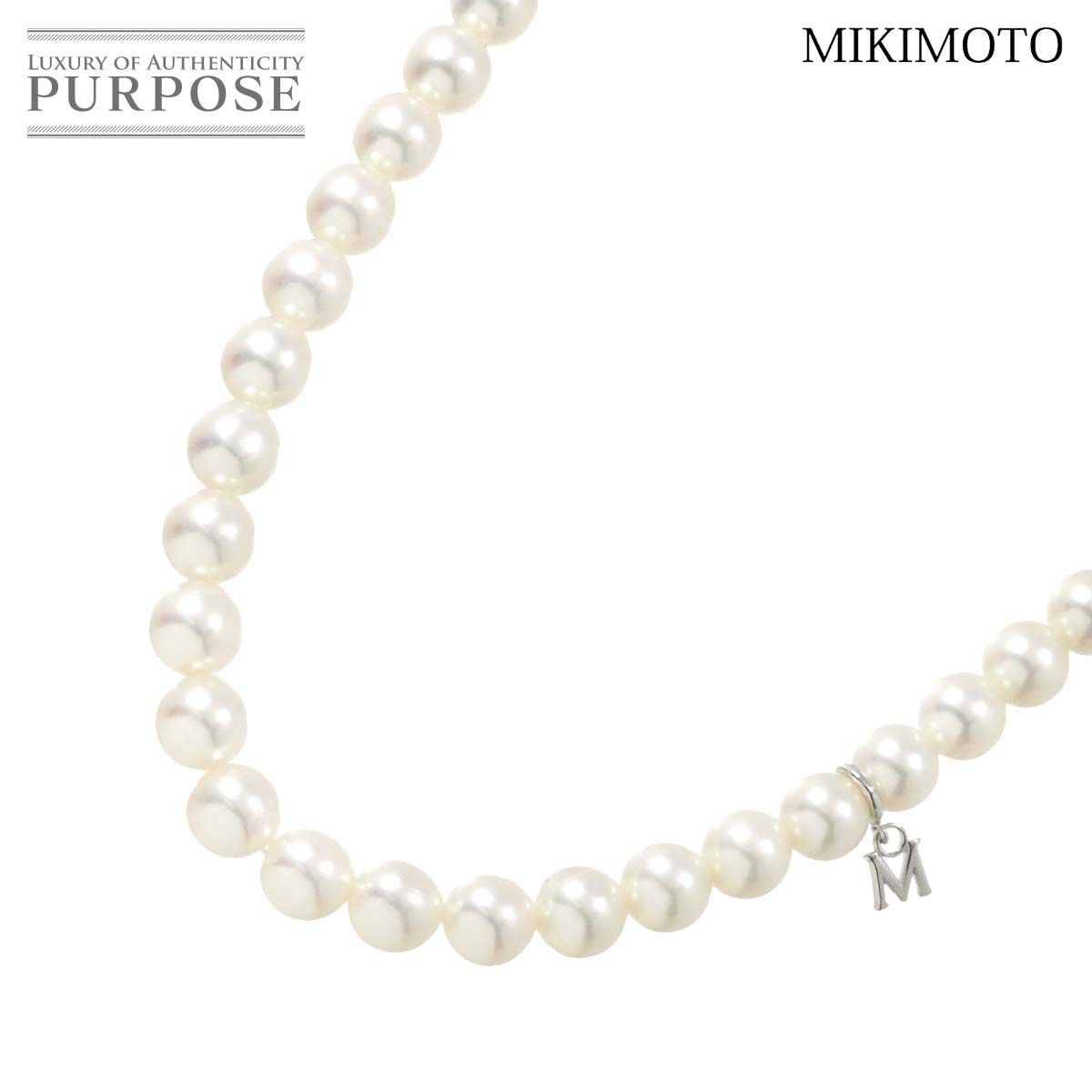 ミキモト MIKIMOTO アコヤ真珠 6.8-6.3mm ネックレス 38cm SV シルバー 