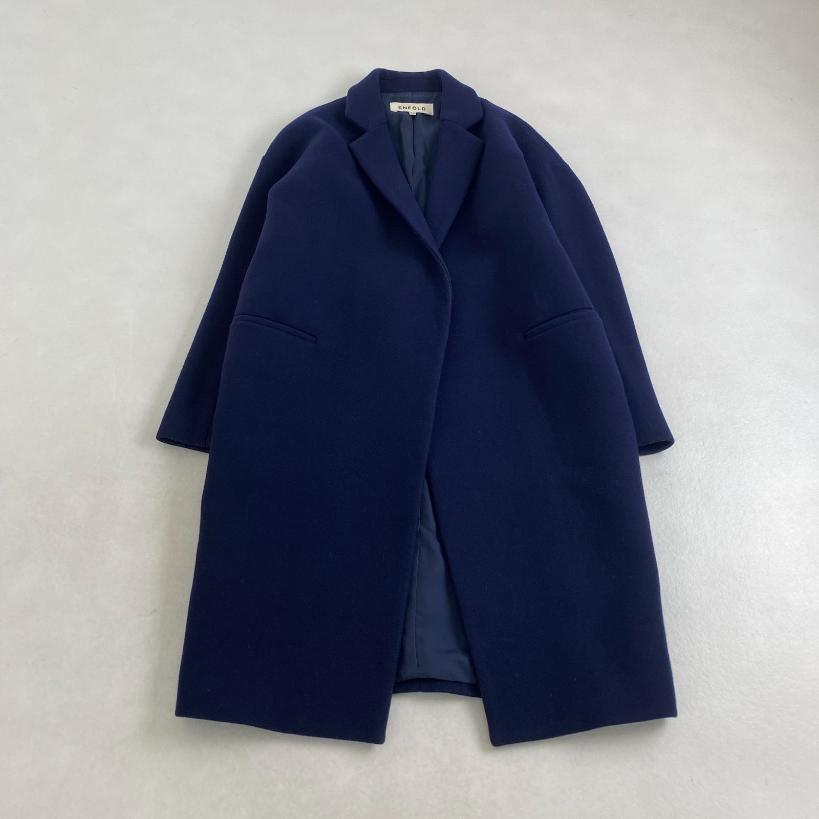 ENFOLDエンフォルド ロングコート チェスターコート ネイビー ENFOLD