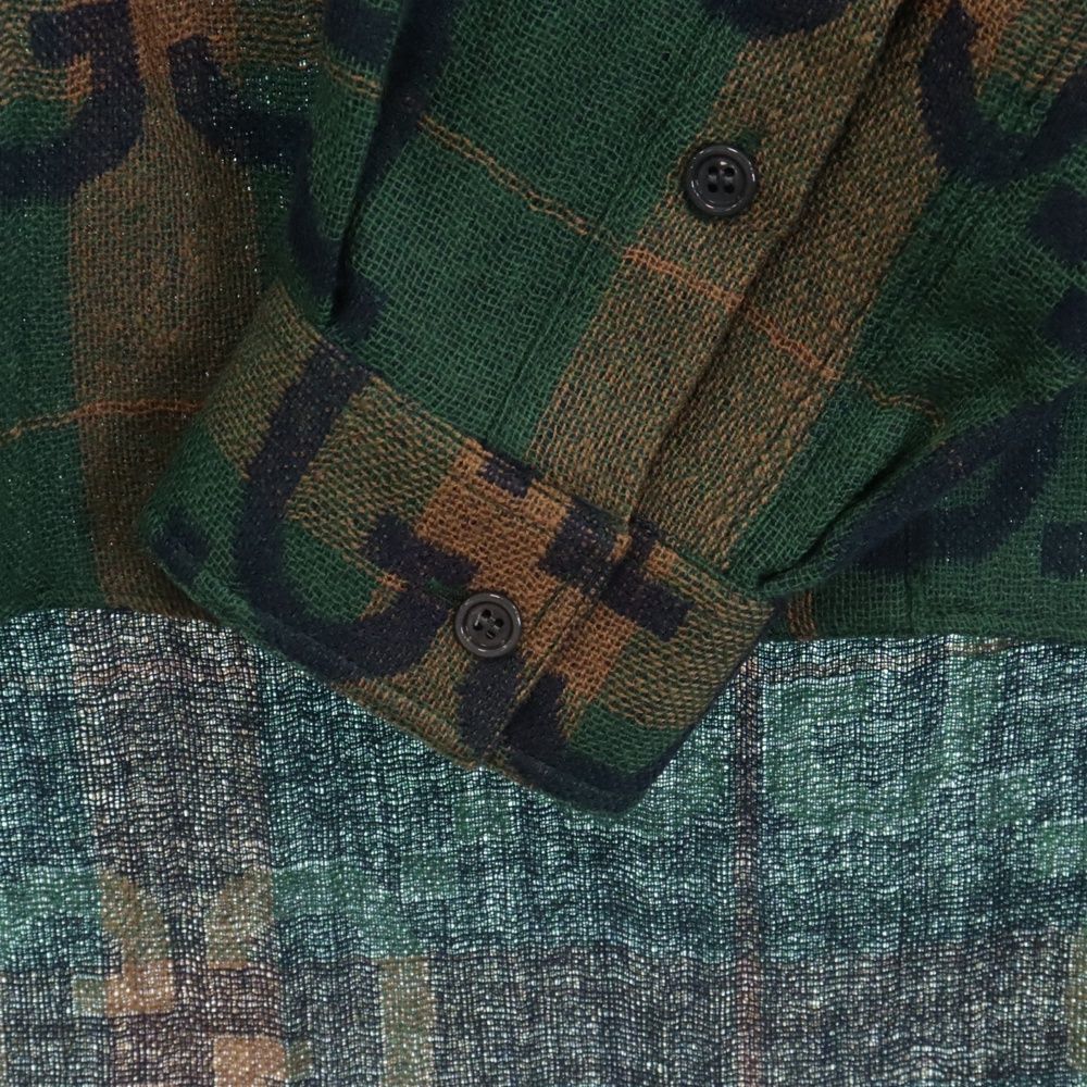 GUCCI (グッチ) 22AW ジャンボGG チェック総柄 ウール 長袖 シャツ