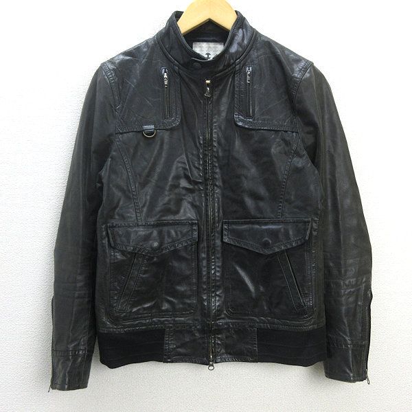 Q■TK タケオキクチ/TAKEO KIKUCHIバッファローレザー シングルライダースジャケット【2】MENS/106【中古】