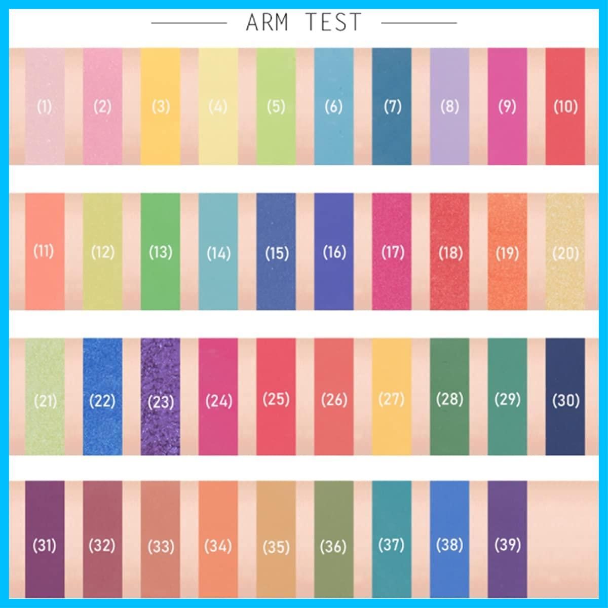 39ポップ ズマットシマーアイシャドウパレットハイライト着色されたカラフルな長持ちする防水メイクアップパレット化粧品メタリック