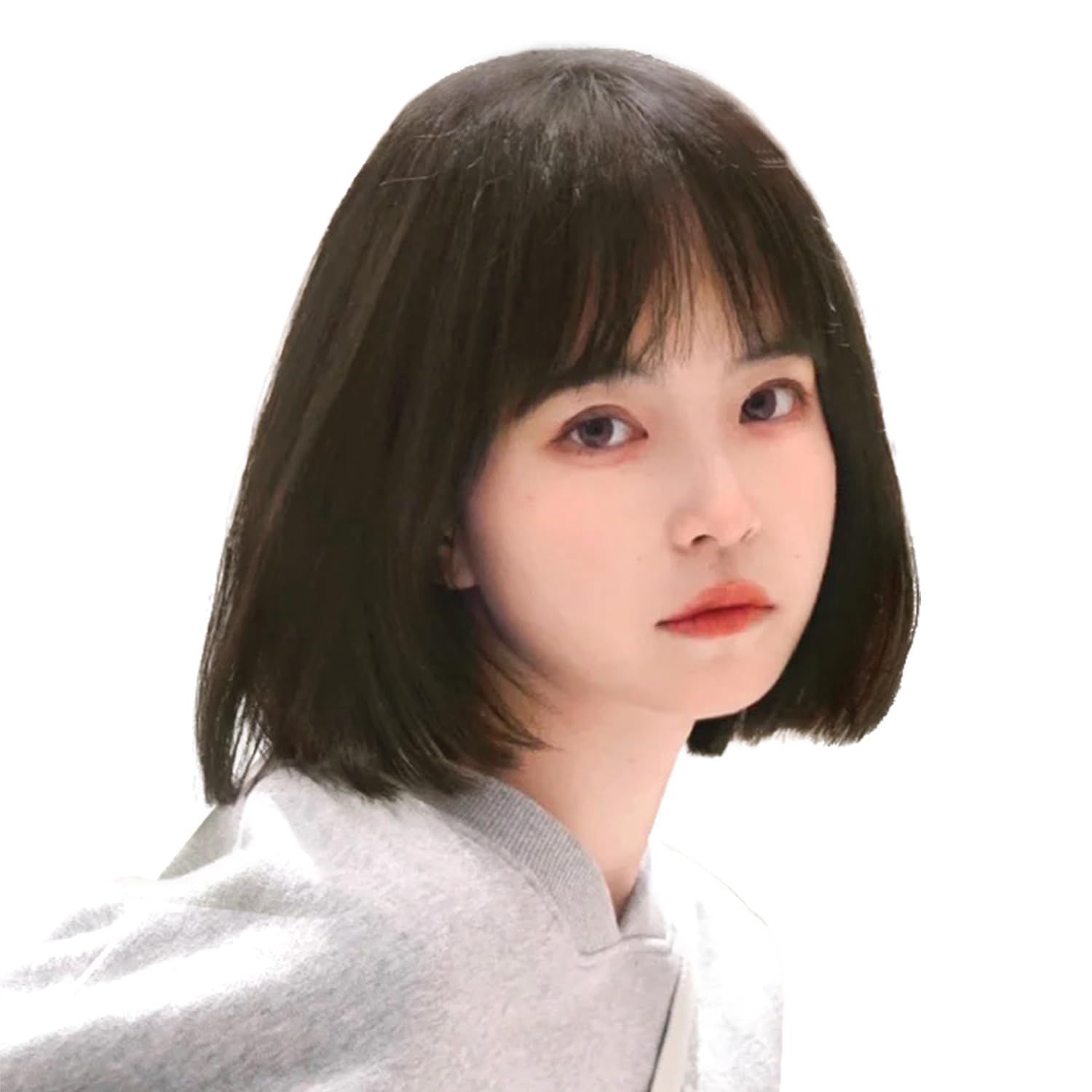 ウィッグ ボブ ショート フルウィッグ ストレート Candybay かつら 姫カットぱっつん前髪ショート ぱっつん前髪 ショート