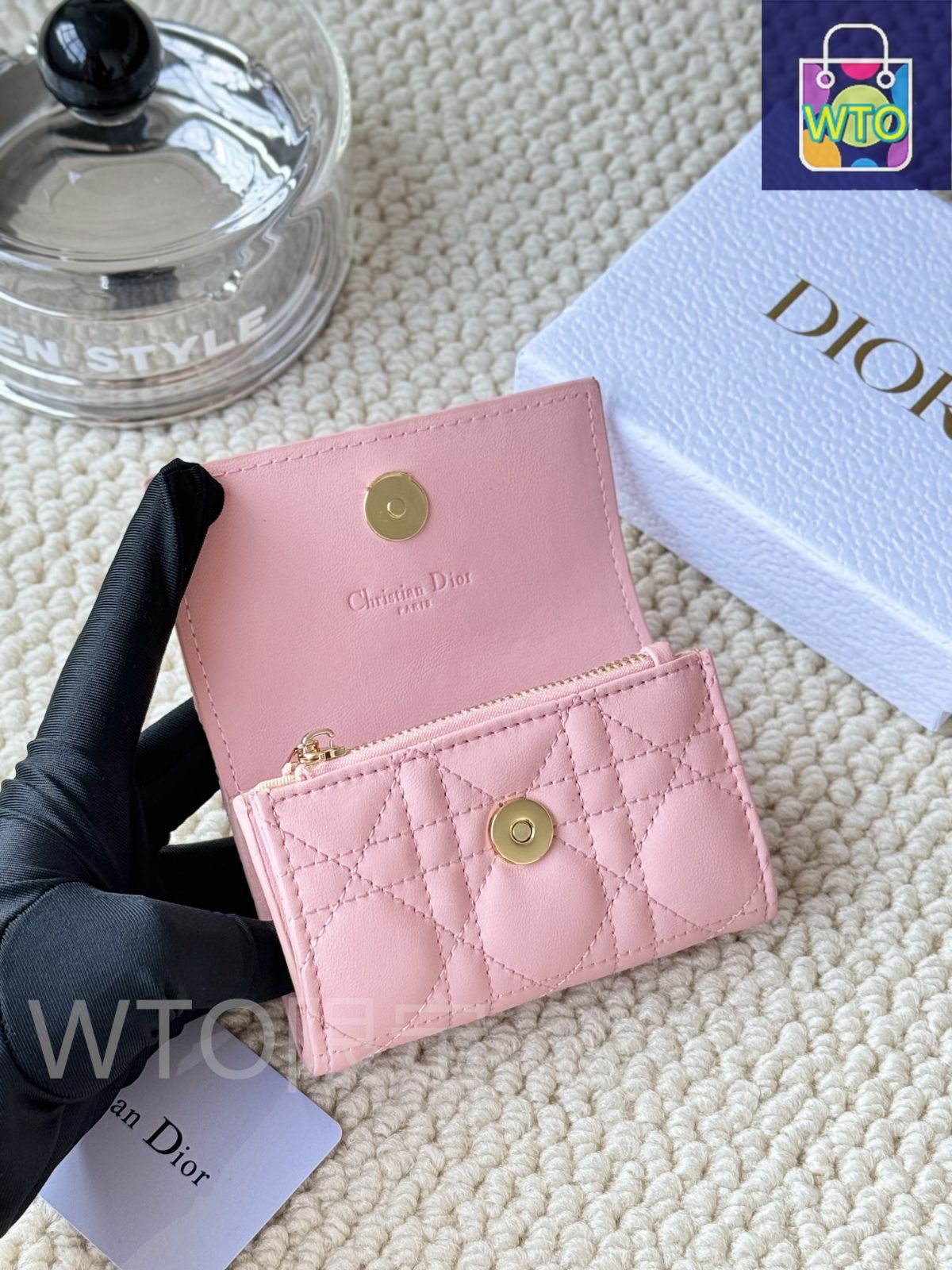今日特価】My Dior Glycine ウォレット, ラズベリーピンク, 藤の