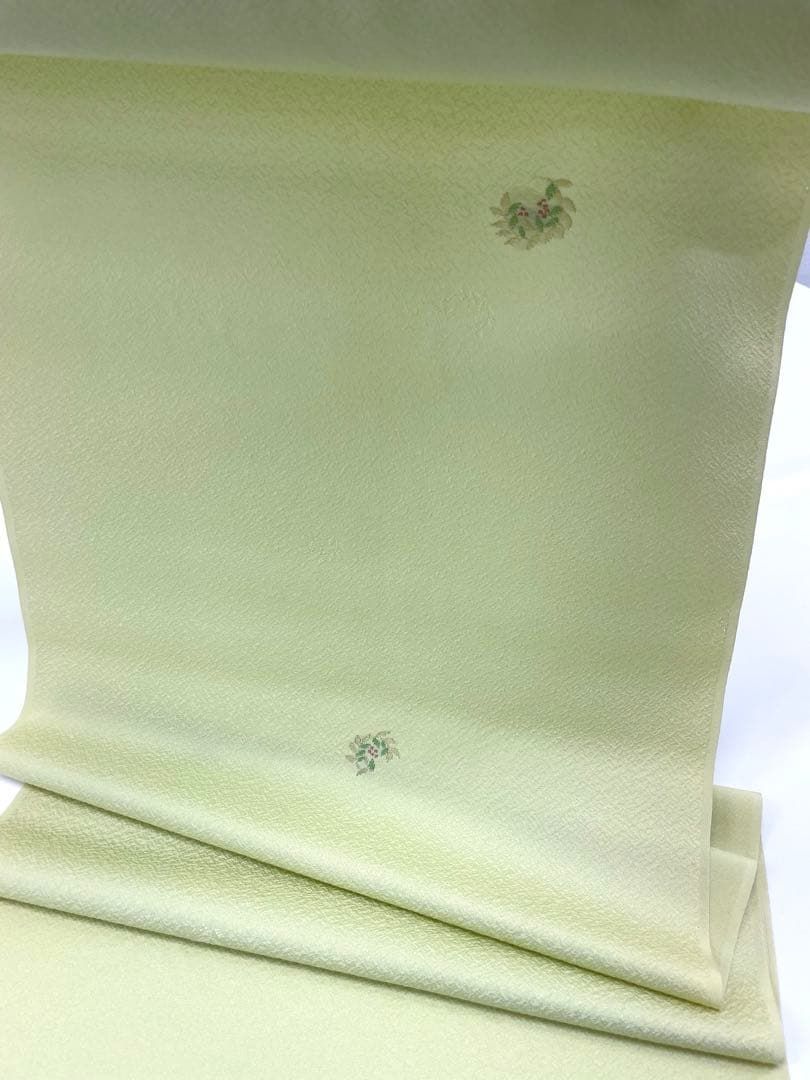 小紋 縫取り 南天 紋意匠 女郎花色 正絹 反物 - メルカリ