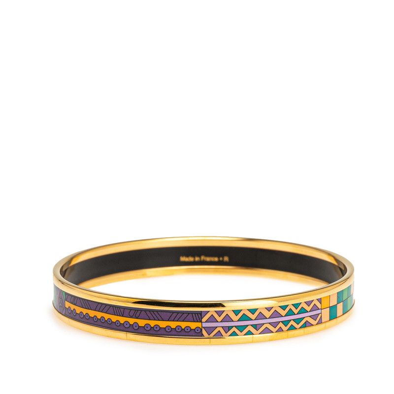 HERMES Émail Bangle PM エルメス エマイユ マルチカラー HERMES - 【中古】 エルメス ブレスレット エマイユPM メタル