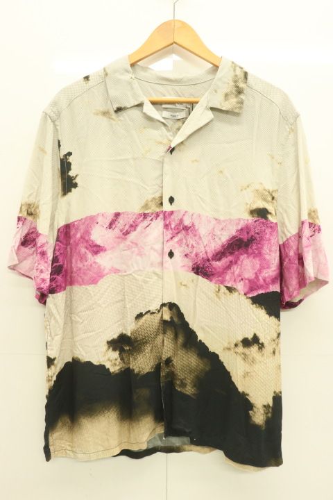 Calvin Klein メンズ半袖シャツ M グラフィック シャツ Calvin Klein M 白 ホワイト 総柄