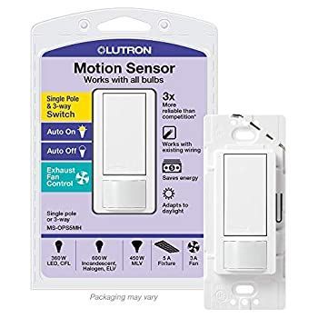 Lutron Maestro Motion Sensor switch no neutral required 600 Watts Single-Pole/Multi Location MS-OPS5M-WH White by Lutron