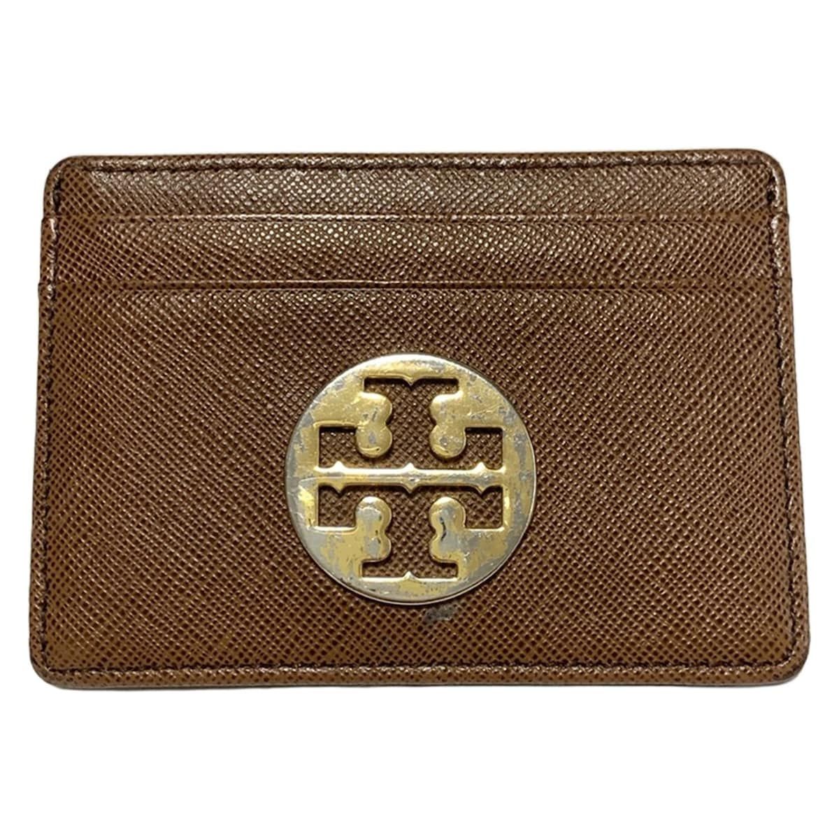 TORY BURCH トリーバーチ カードケース - ブラウン レザー