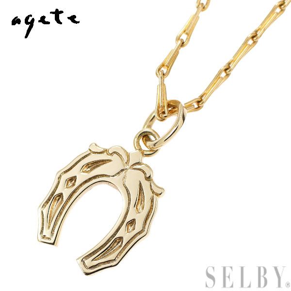 agete ホースシューネックレスK10YG