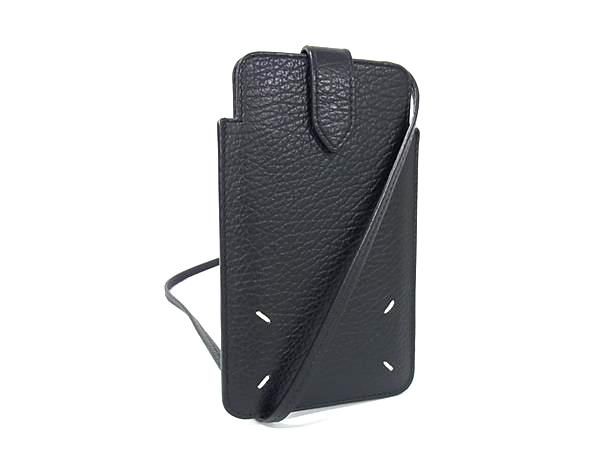 Maison Margiela メゾン マルジェラ 4ステッチ レザー スマホショルダー ショルダーバッグ 斜め掛け ブラック系 FG9064
