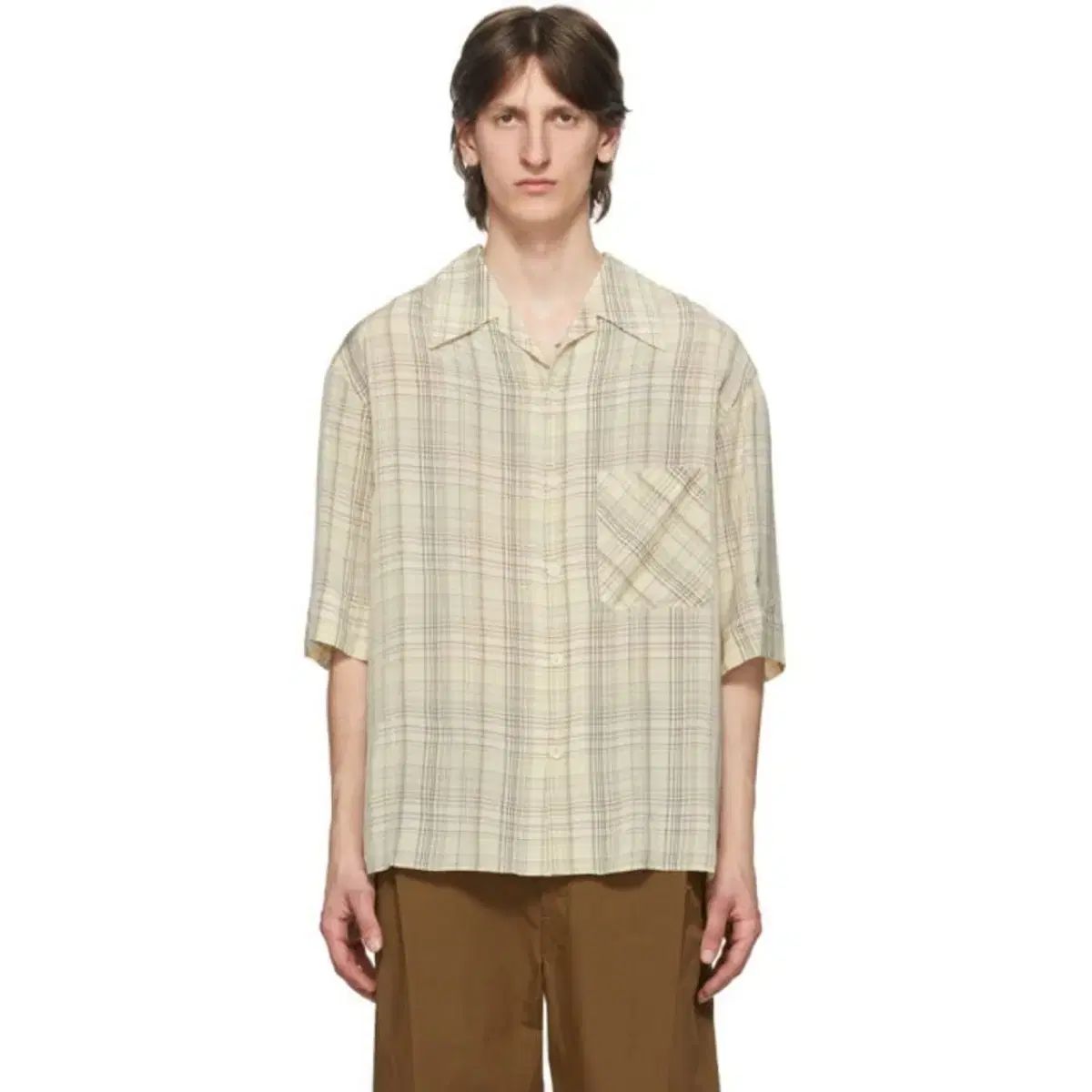 ル メール 20SS マルチ コンバーチブル チェックシャツ 46