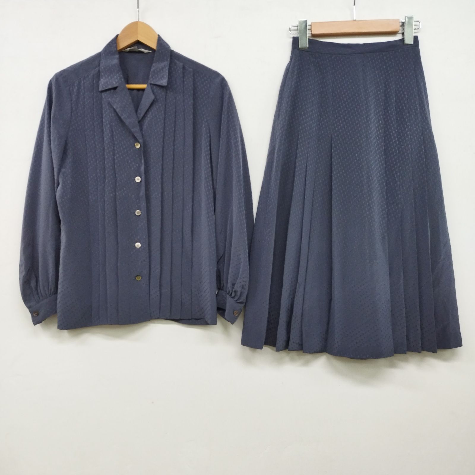 ROPE ロペ JUN ジュン オープンカラー ブラウス シャツ プリーツ