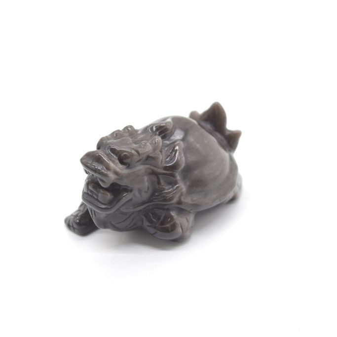 石　彫刻　置物 セレナイト(透石膏)貔貅(ヒキュウ) 彫刻置物 長さ約7cm1個売り