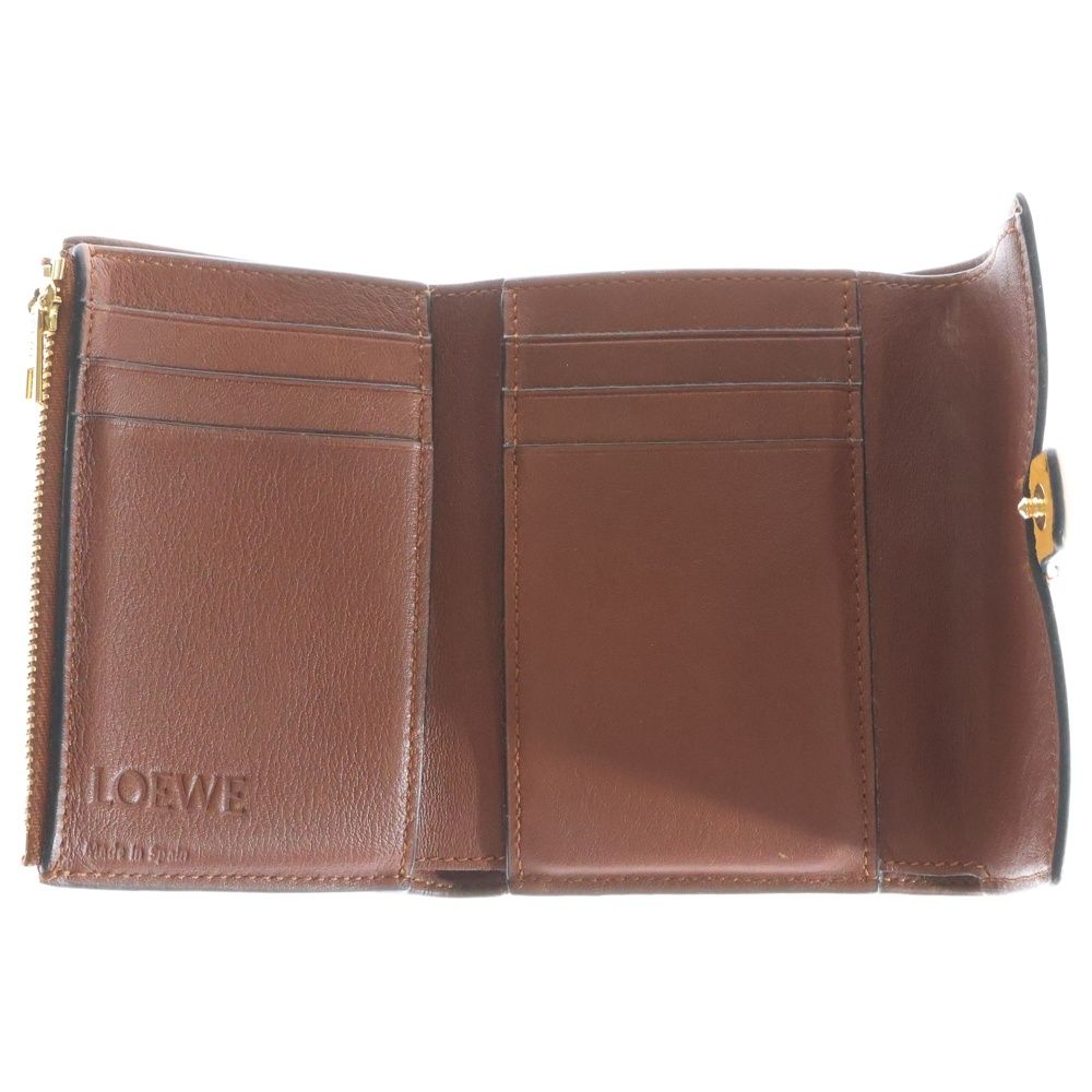 LOEWE (ロエベ) バーティカル レザーウォレット スモール 三つ折り財布  