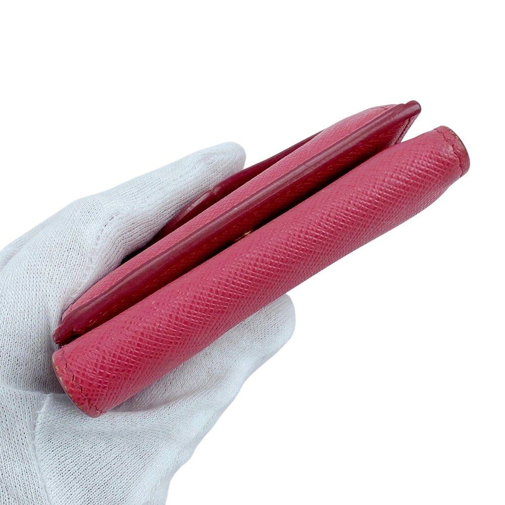 ■中古■　プラダ 三つ折り財布 コンパクトウォレット 財布 サフィアーノ ピオニー ピンク 【451102】11 □□ プラダ 三つ折り財布 コンパクトウォレット 財布 サフィアーノ