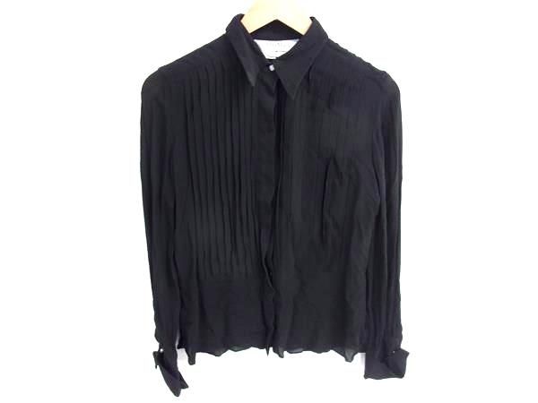Max Mara - マックスマーラ 美品 イタリア製 シルク100% スキッパー 短丈 シャツ 黒 Max Mara MAX MARA マックスマーラ Tシャツ PETER ペーター