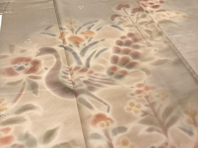 平和屋着物○内田陽一郎 訪問着 孔雀草花文 暈し染め 正絹 逸品  