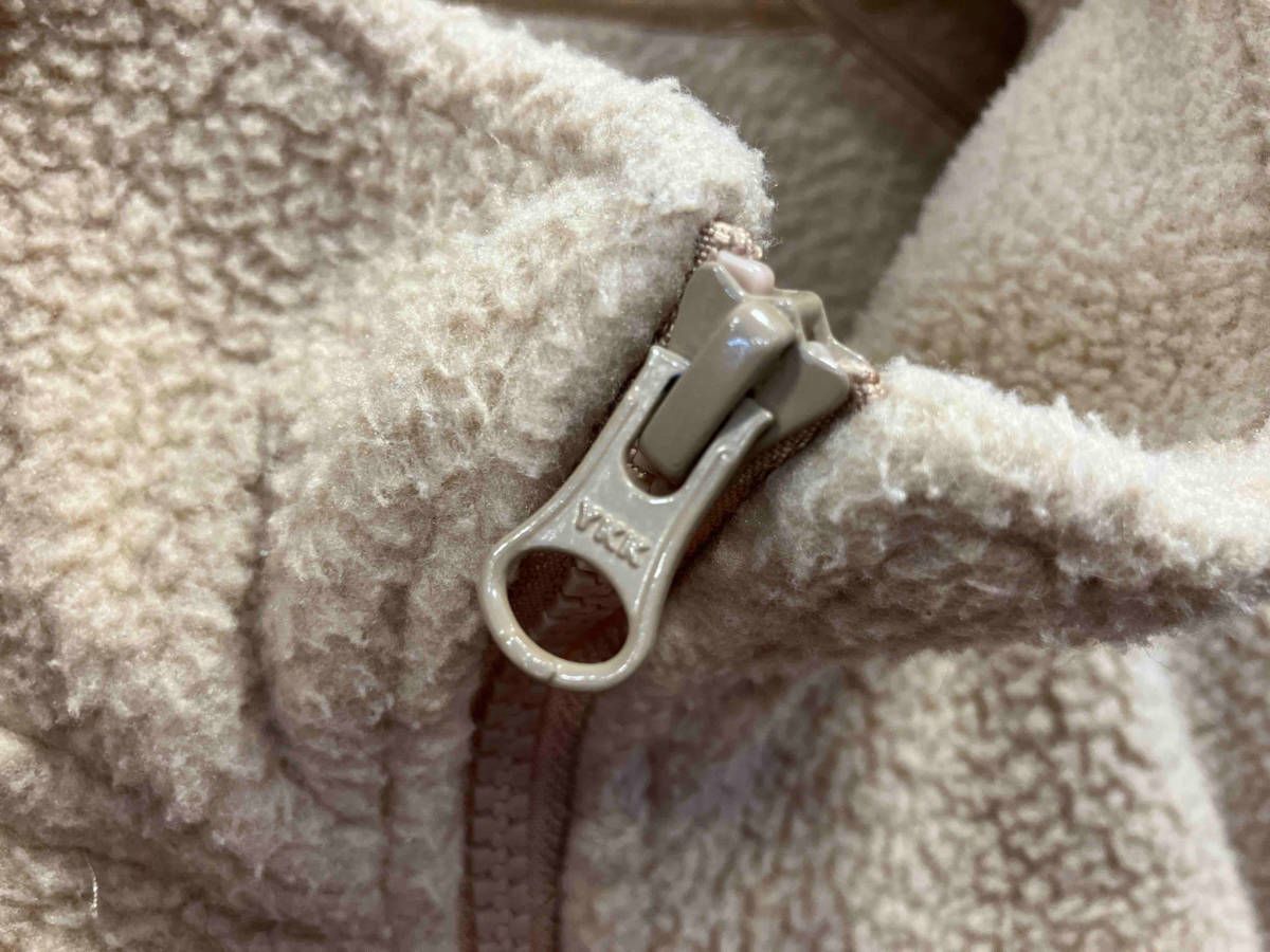 STUSSY フリースジャケット 118453 ベージュ ロゴ刺繍 ポリエステル