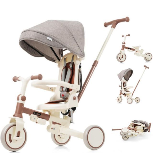 BTM 子供用三輪車 7in1 折りたたみ 手押し 7way 1~3歳 座面回転