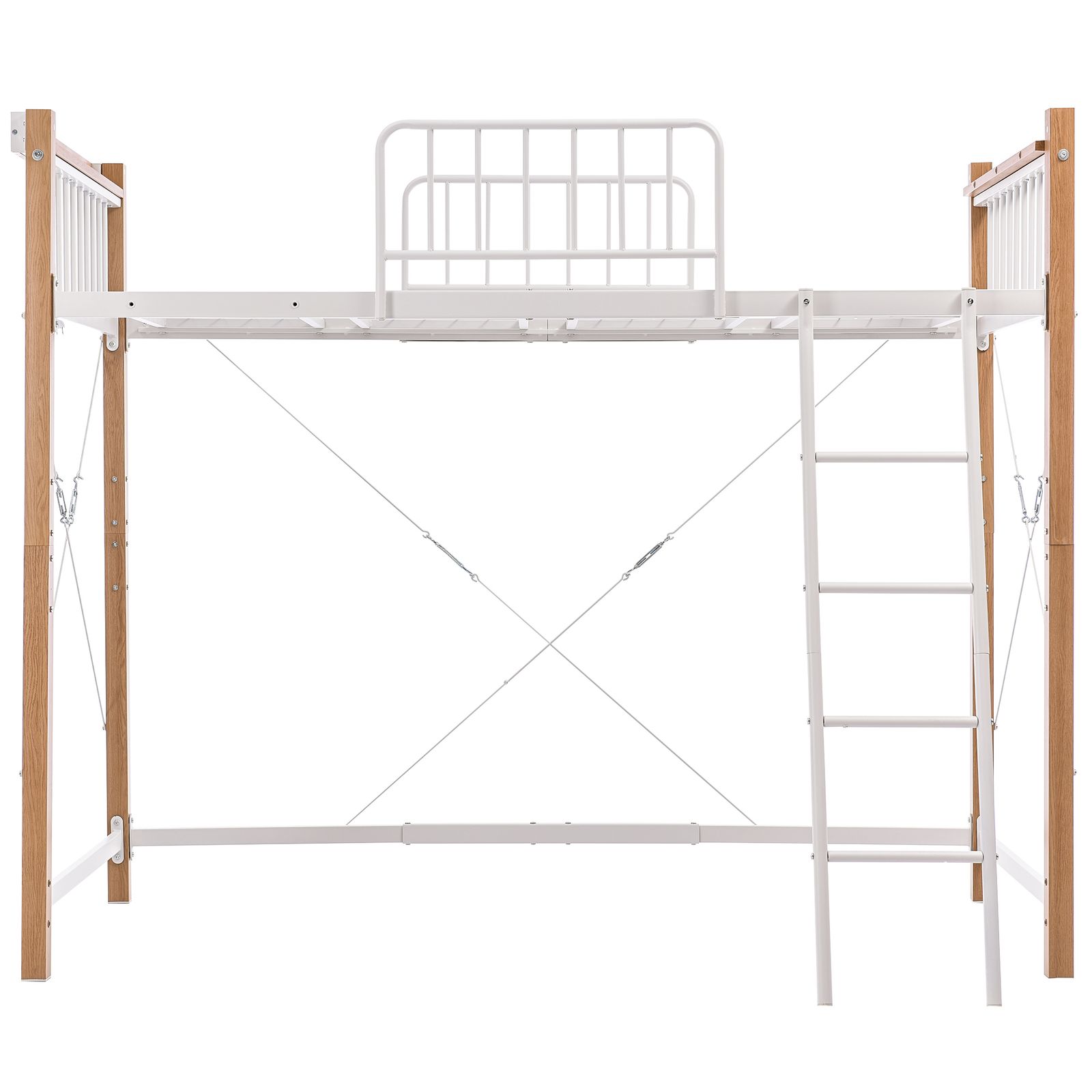 「即購入可」Homebliss ロフトベッド シングル パイプベッド コンセント付き おしゃれ 北欧風 スチール ベッド パイプベッド パイプ 金属 耐震 木目塗装 ロフトベッド ハイタイプ システムベッ