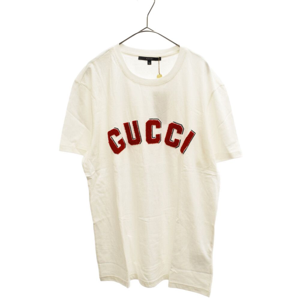 グッチ Tシャツ カットソー 半袖 タグ付き フロントロゴ刺繍 S