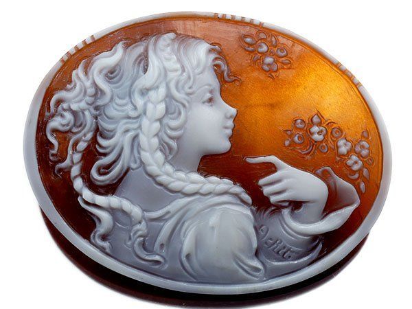 ジュエリー極】マリアーノ・アキート作 綺麗な貴婦人と小鳥の彫刻 高級