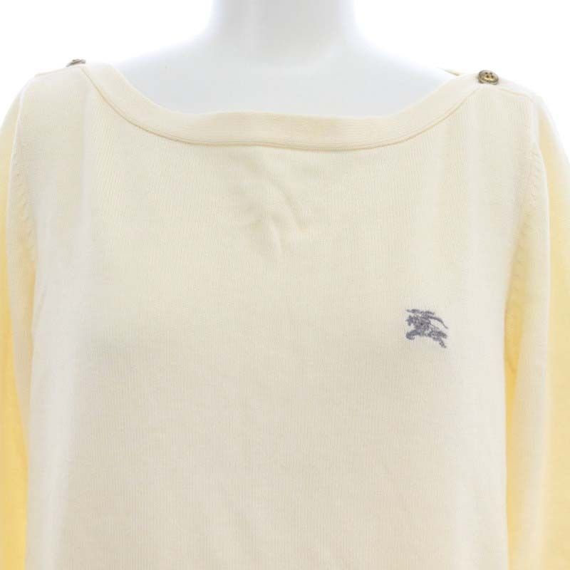 BURBERRY バーバリーブルーレーベル 綿ニットワンピース 金ボタン 38