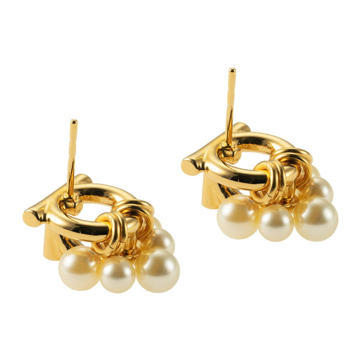 新品 フェラガモ FERRAGAMO ピアス 3D GRAPE EARRINGS オロ キアーロ/パール