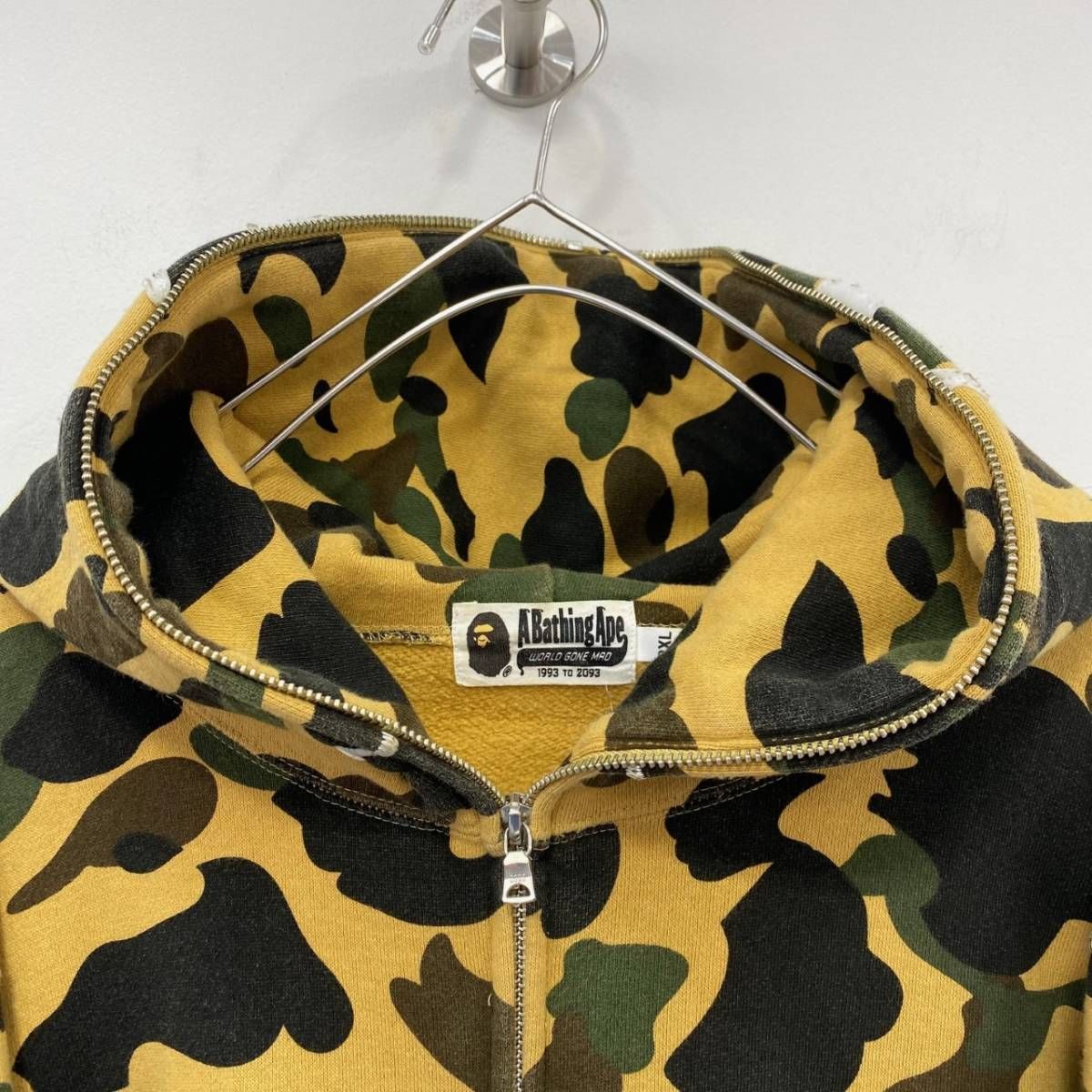 希少サイズ A BATHING APE 迷彩柄 フルジップパーカー スフウェット 