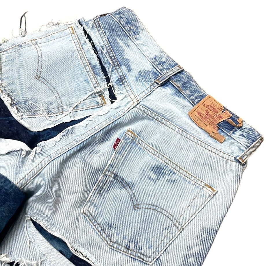 no mass prod バギー NO MASS PROD.】SLASH BUGGY DENIM PANTS バギー デニム パンツ