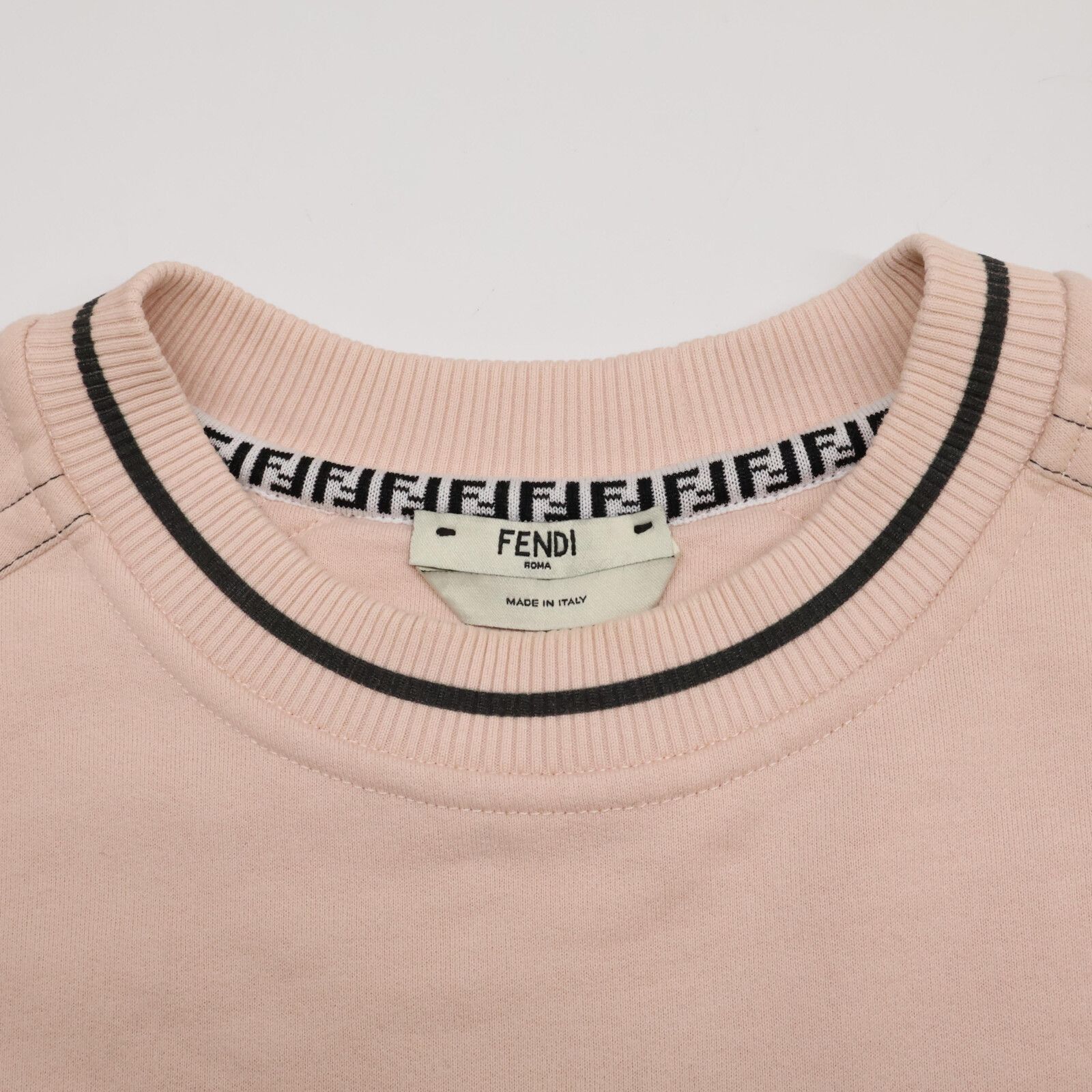 お得な限定プランも多数！ FENDI フェンディ FS7102 AC6A 20年製 ピンク サイドリボン ロゴスウェットシャツ M 春／夏商品続々入荷！