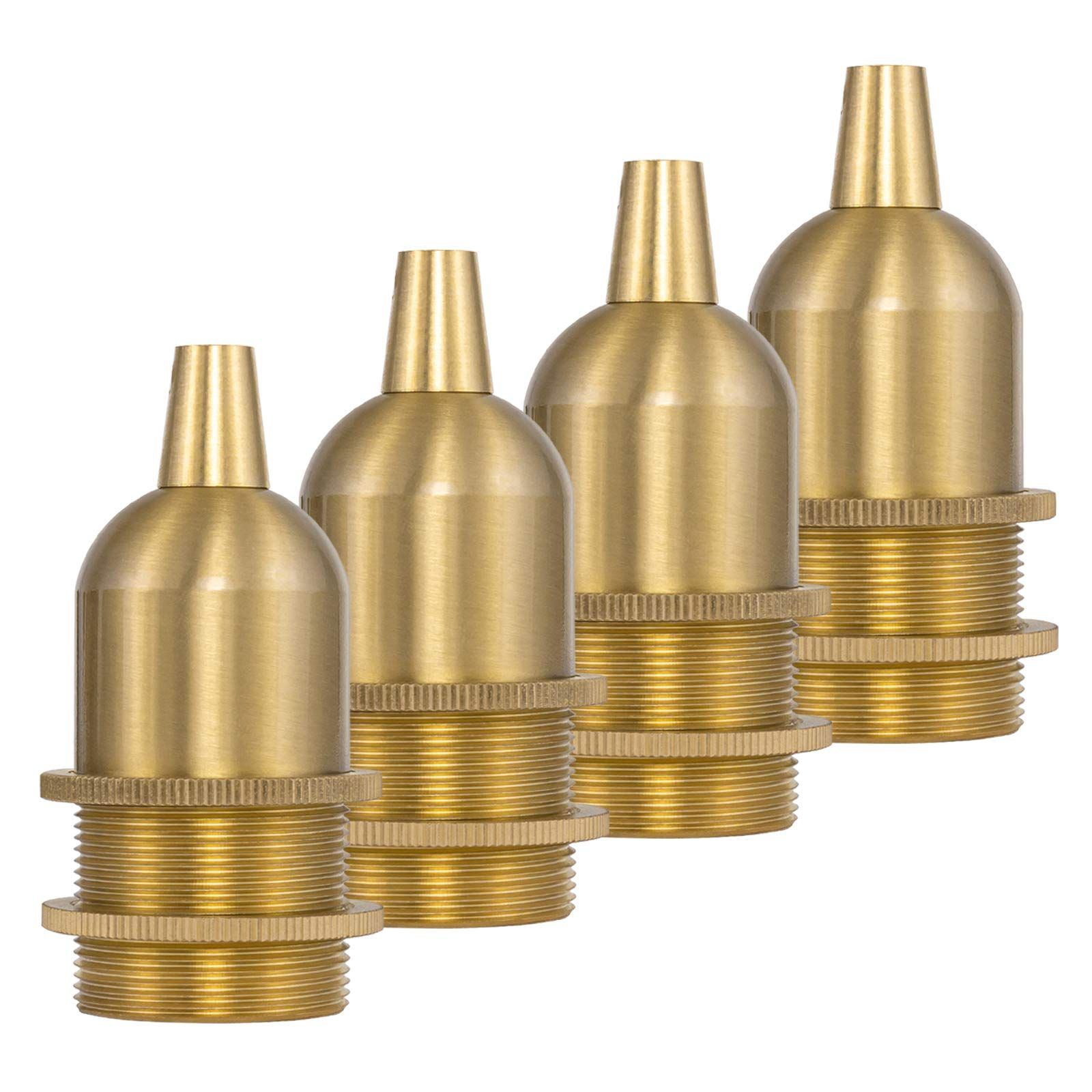 【迅速発送】FSliving 4個入り E17ライトソケット 真鍮 E17電球ソケット レトロソケット ランプホルダー 電球ホルダー ペンダントライト 耐高温 エジソン電球ソケット ランプコンバータ ベース