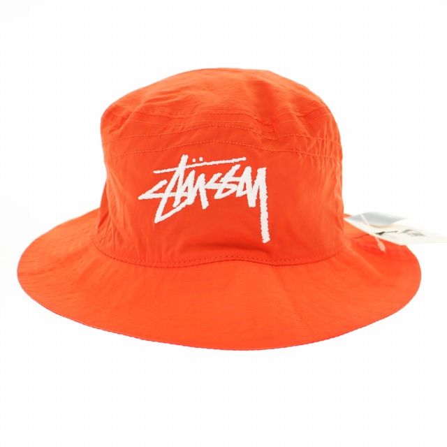 ステューシー STUSSY × NIKE ナイキ 20SS Bucket Hat ロゴ刺繍 バケット ハット 帽子 CT8411-634 S/M オレンジ ブランド古着ベクトル 中古AA250218