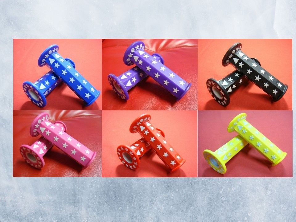 汎用 六角グリップ 星柄 新品 TSH バイク スター レッド 赤