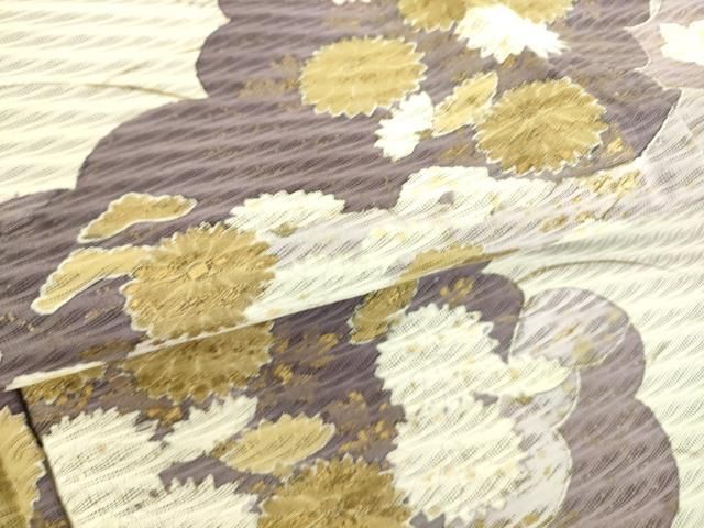 平和屋着物▽訪問着 無双 紗袷 紗×紋紗 雲取り花文 金彩 正絹 逸品  