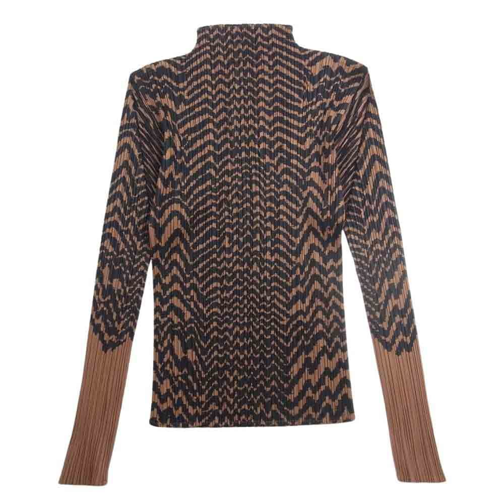 イッセイミヤケ ジグザグニット柄 プリーツカットソー イッセイミヤケ