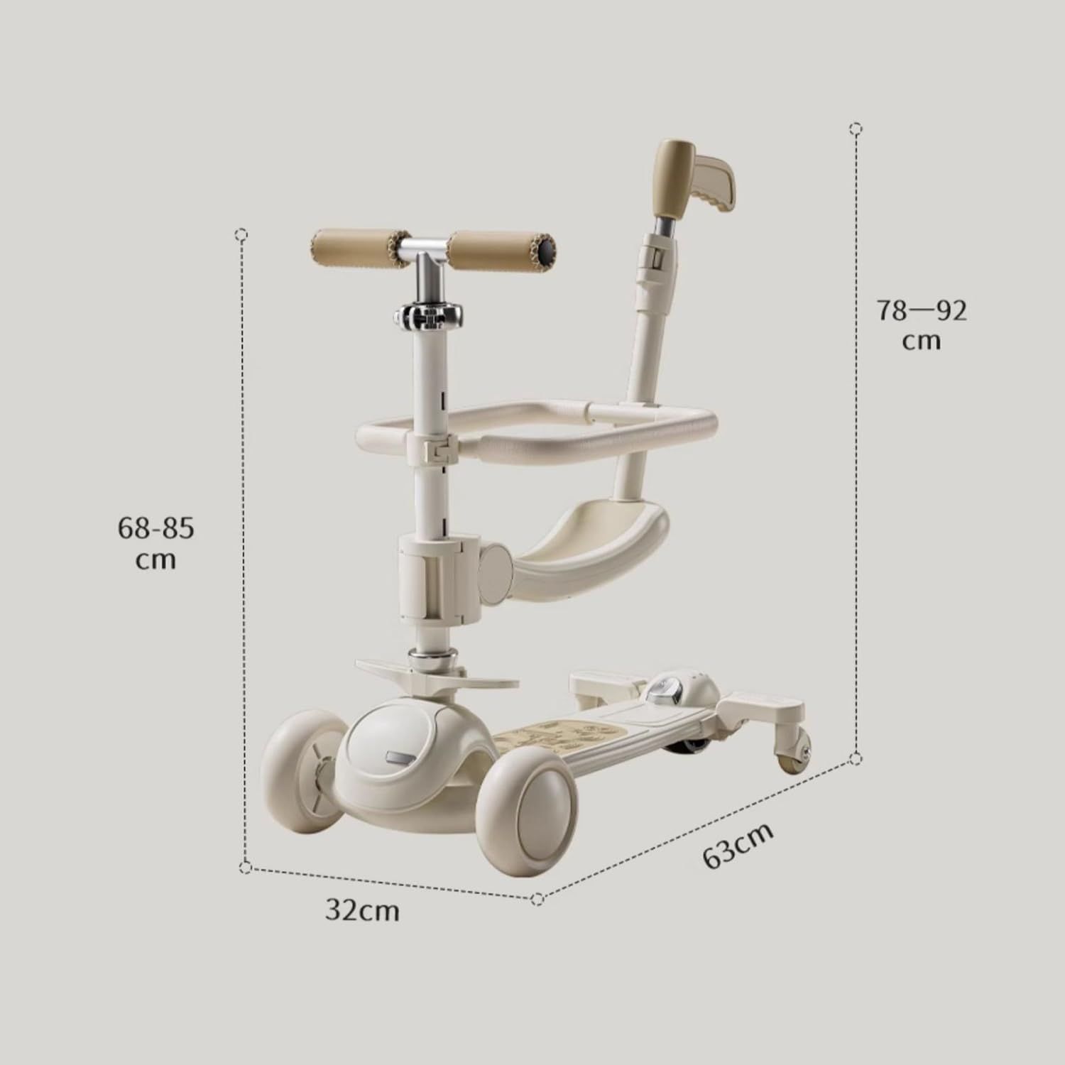 AORTD 三輪車 子供 幼児用 キックスクーター 3in1 4段階高さ調整 折り畳み 光るLEDタイヤ 持ち運び便利 後輪ブレーキ付き シート高さ調節 押し棒付き 方向変換 アウトドアに適用 1歳-14歳 おもちゃ ギフト プレゼント
