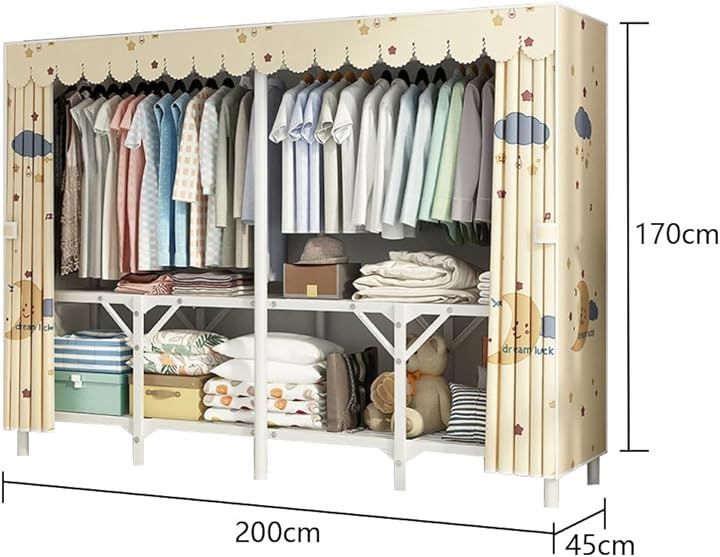 ワードローブ　クローゼット　大容量　衣類収納ラック　ベージュ ワードローブ クローゼット 大容量 衣類収納ラック ベージュ NNCLS