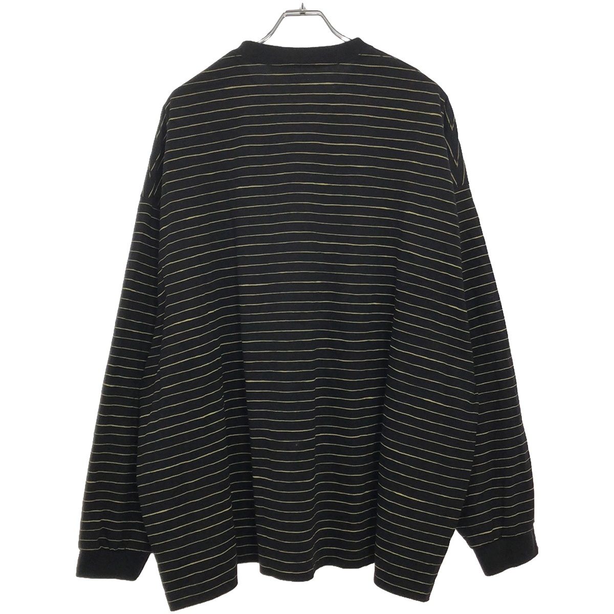 SEE SEE シーシー URBS別注 SUPERBIG FLAT LONG-SLEEVE BOADER ボーダーカットソー  ブラック×イエロー XXL