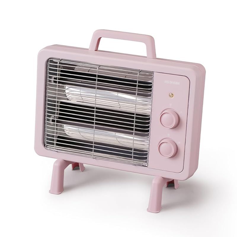 アイリスオーヤマ 電気ストーブ 速暖 転倒時電源OFF 400W|800W 2段階切替 ブラックコートヒーター IEHDB-800-P ピンク 0