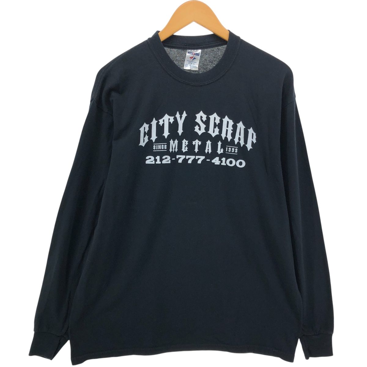 古着 90年代 ジャージーズ Jerzees CITY SCRAP METAL 犬柄 アドバタイジング ロングTシャツ ロンT メンズXL相当 ヴィンテージ|eaa543250