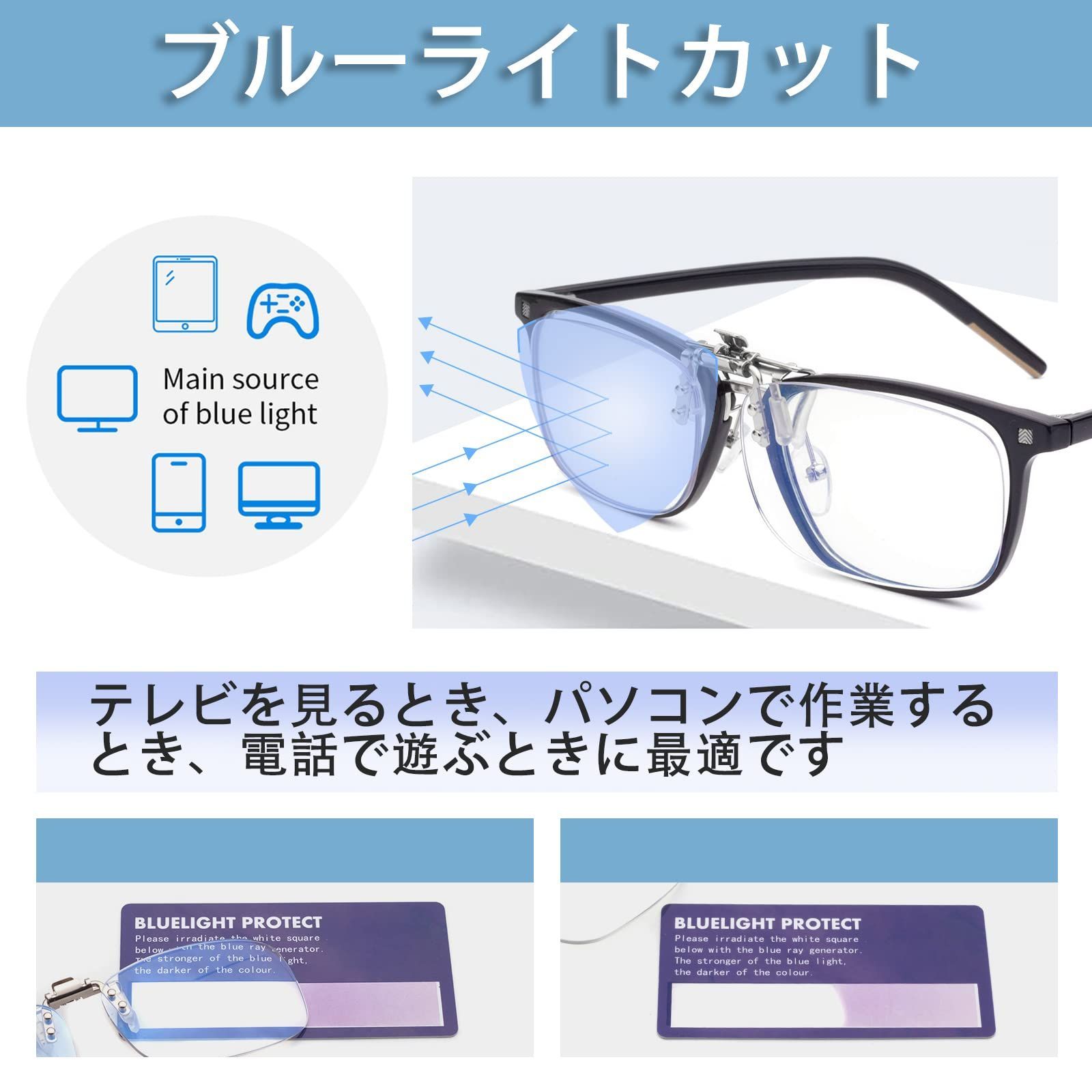 Soarea 老眼鏡 クリップ式 前掛け老眼鏡 跳ね上げ老眼鏡 クリップ