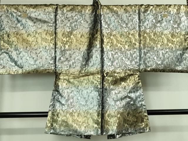 平和屋着物 上 男性 紋付き長羽織 キングサイズ 舞台衣装 金銀糸 洗える着物 DZAA9353kh5