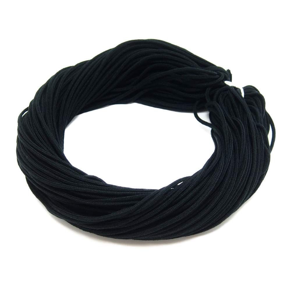 新品 【町田絲店】(太)アクリルスピンドル紐 約7mm 50m 巾着/エプロン/手芸/ハンドメイド (31黒)