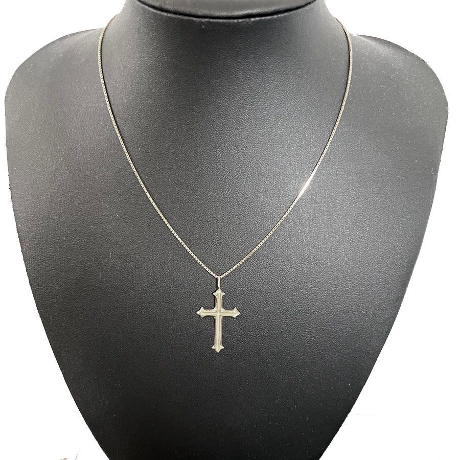 Pt900 ダイヤ付き十字架ペンダント ネックレストップ プラチナ クロス